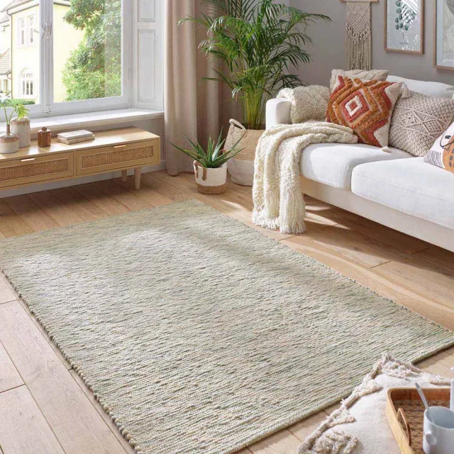 Tapeso Wollen vloerkleed - Kaia groen 170x230