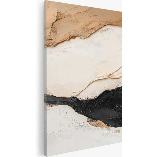 Saammp Canvas Schilderij - penseelstreken - Pastel kunst - Abstracte wanddecoratie- 30x40 - Foto op canvas - Wanddecoratie - Muurdecoratie Woonkamer - Kantoor Decoratie Multicolor