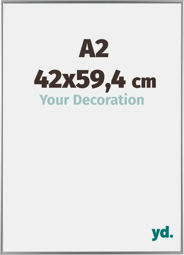 yd. Your Decoration - Fotolijst A2 42x59,4 cm - Kunststof - Zilver Hoogglans - Evry