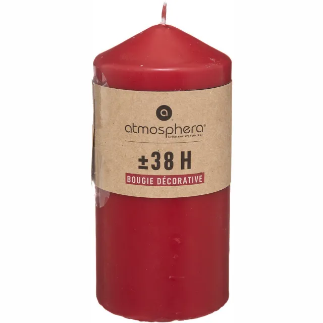 Atmosphera Créateur d'intérieur® Rode ronde kaars - kaars - diameter 6,8 x hoogte 14 cm - 2 stuks Rouge