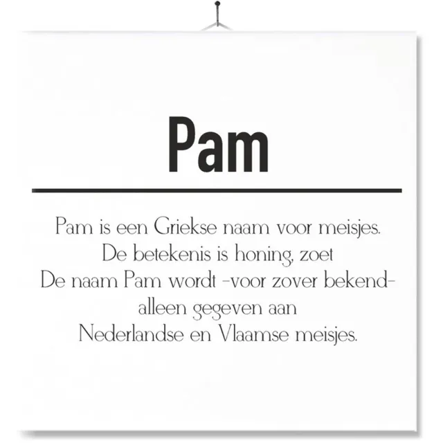 MC Living Tegel Met Opdruk | Betekenis | Kado | Cadeau | Met Naam - Pam Multi-Color
