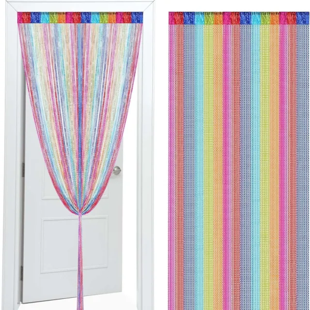 Unyqoos ® Elegant en Functioneel Veelzijdig Draadgordijn voor Terrasdeuren en Interieurdecoratie kleurrijk
