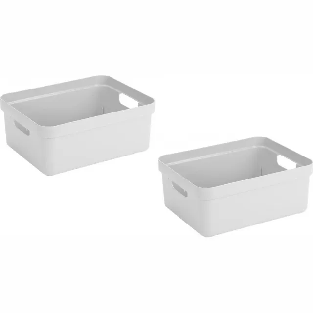 Sunware Opbergbox Sigma - 4x - kunststof - wit - 24 liter - Opbergbakken/opbergers - 45 x 35 x 18 cm