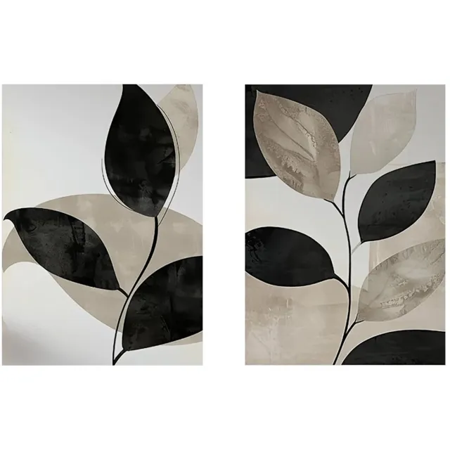 Unyqoos Set van twee abstracte zwart-wit wandposters voor stijlvolle inrichting