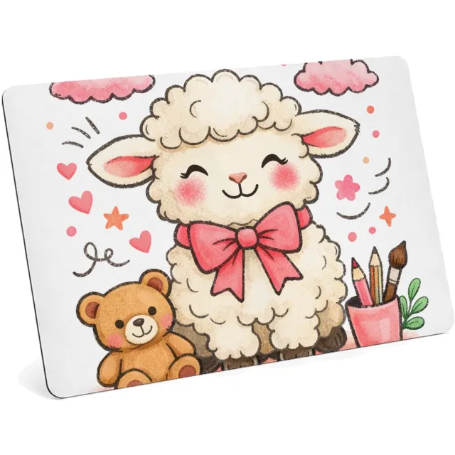 Mr Cadeautjes MDF magnetische fotolijst 28 x 19 - design Een feestelijk complimentdesign met een zachte dierfiguur en | cadeau Wit