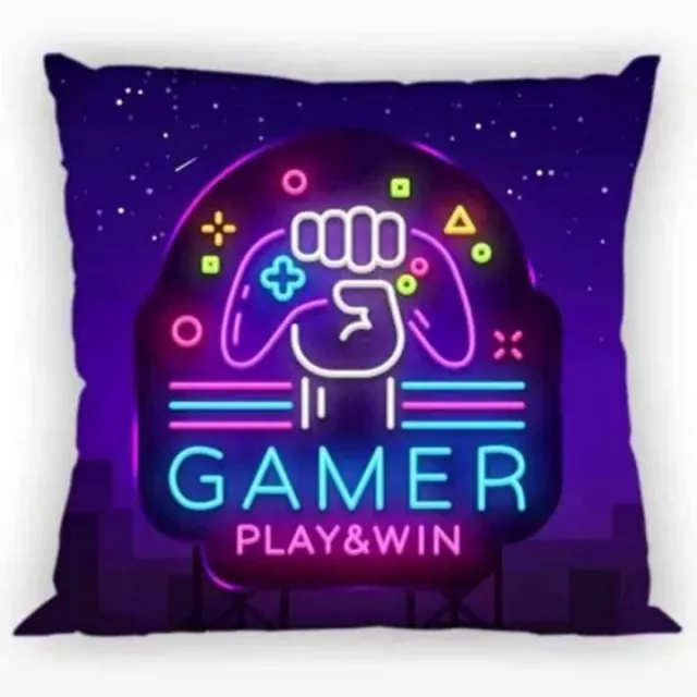 oekotex Gamer Sierkussenhoes - Dubbelzijdig - 40 x 40 cm paars