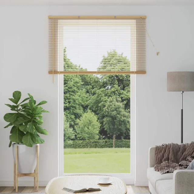 vidaXL Venetiaanse jaloezie Lichtbruin met Patroon 213 x 150 cm 25 mm