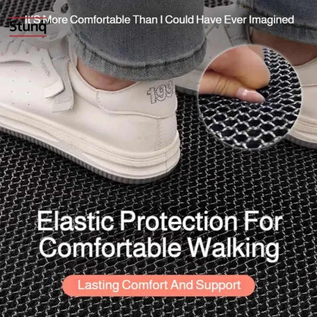 Stunq Anti-slip deurmat met mesh-structuur, waterafstotend, voor binnen en buiten Zwart