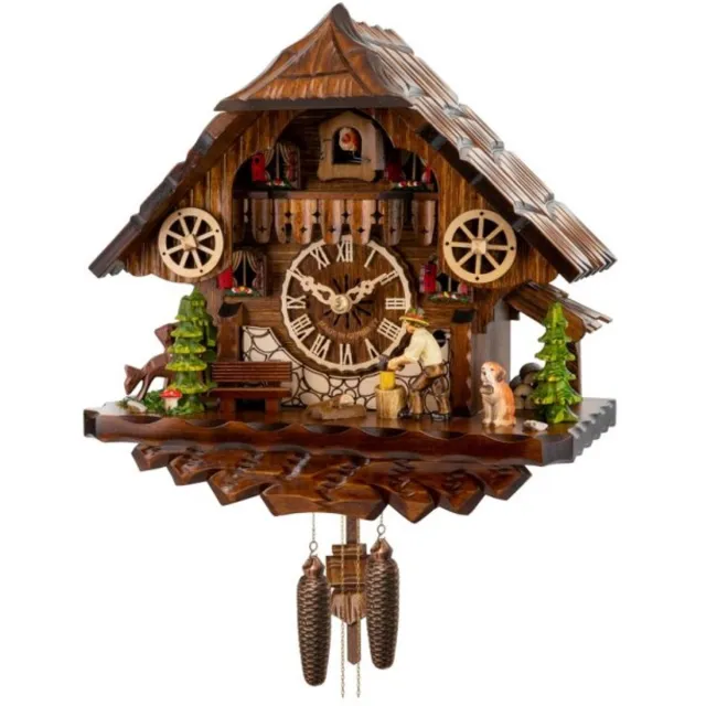 Engstler 4441_QM - Koekoeksklok - Kwarts - Notenhout - met muziek - 31 cm Bruin