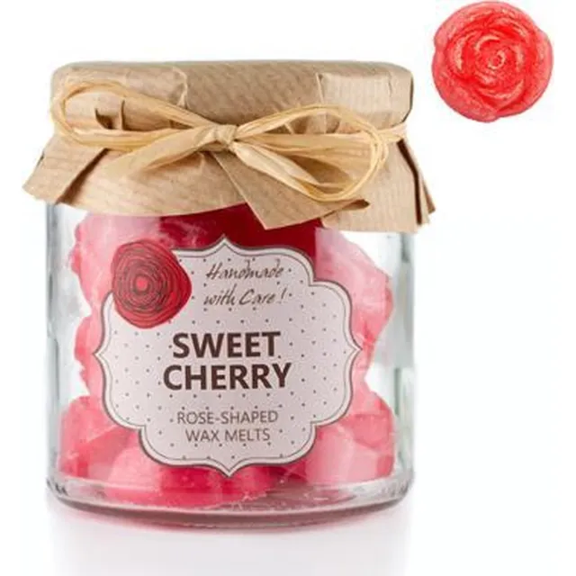 O.W.N. Candles 18 Scented Wax Melts Gift Jar Sweet Cherry rood