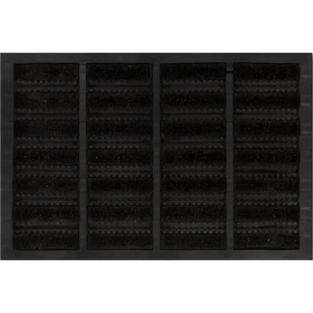 vidaXL Deurmat rechthoekig 40x60 cm rubber en kokosvezel Zwart