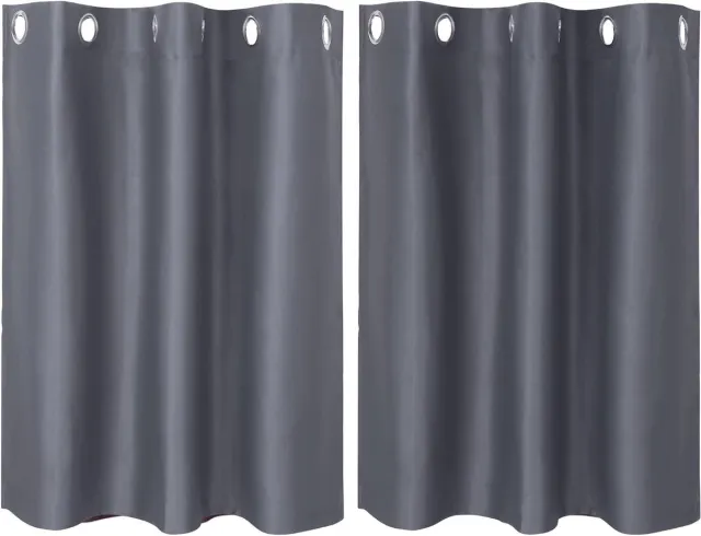 Provento Thermisch raamgordijn 2 stuks grijs 100% polyester 106,7 x 91,4 cm met warmte-isolerende eigenschappen. Any