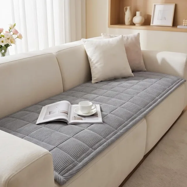 Zumolir Bankkussen - 70x150cm - Antislip Bankbeschermer voor Huisdieren - Bank Hoes - Wasbare - Hondendeken - Vlekken en Krassen - Universeel Bank Zitkussen - Zachte Bankdeken voor Woonkamer - Voor 2 Zitplaatsen - Lichtgrijs - Zumolir®
