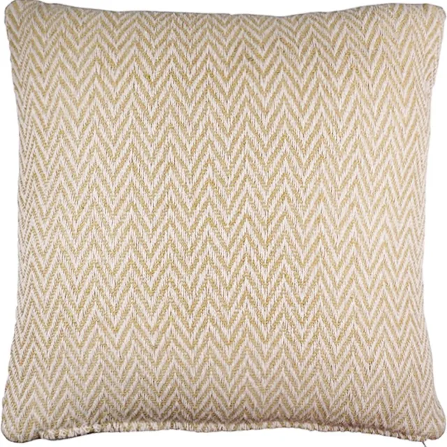 Linen & More Zigzag Recycled - sierkussen khaki - 45 x 45 cm zie beschrijving