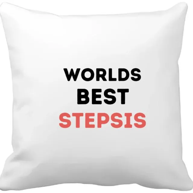 Akyol worlds best stepsister Kussen hoes - Zus - de beste stiefzus - verjaardagscadeau - verjaardag - cadeau - cadeautje voor zus - zus artikelen - kado - geschenk - gift - 40 bij 40 cm Multicolor