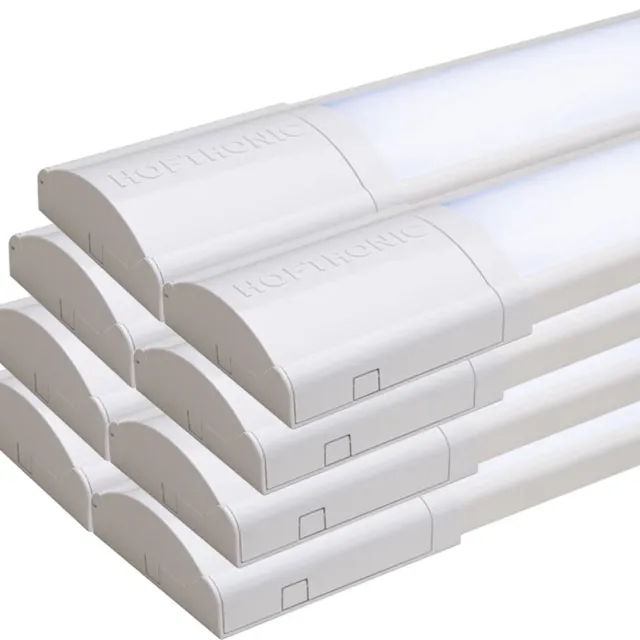 HOFTRONIC 8x HOFTRONIC - LED Batten 150cm - 50W 6000 Lumen - 6400K Daglicht wit - LED TL Armatuur - Voor werkplaats, schuur en als onderbouwverlichting - Incl. montageklemmen & quick connector - 5 jaar garantie