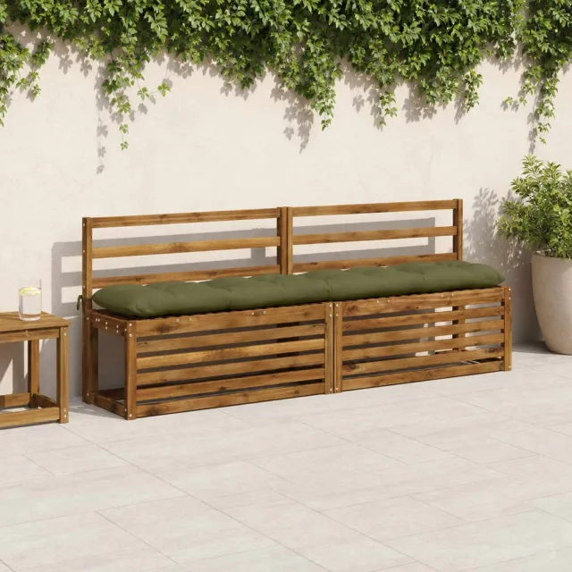 vidaXL Bankkussen VIANEN 100% Polyester Olijfgroen 190 x 30 x 12 cm