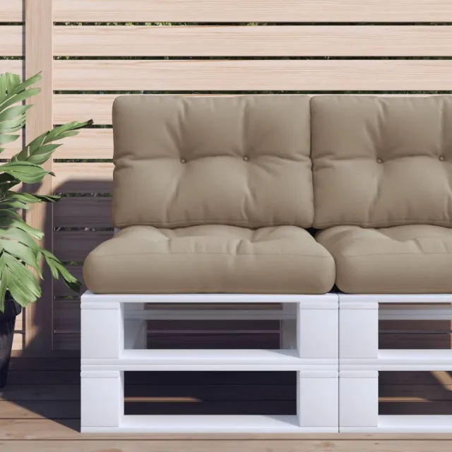vidaXL Palletkussen 60x40x12 cm stof taupe