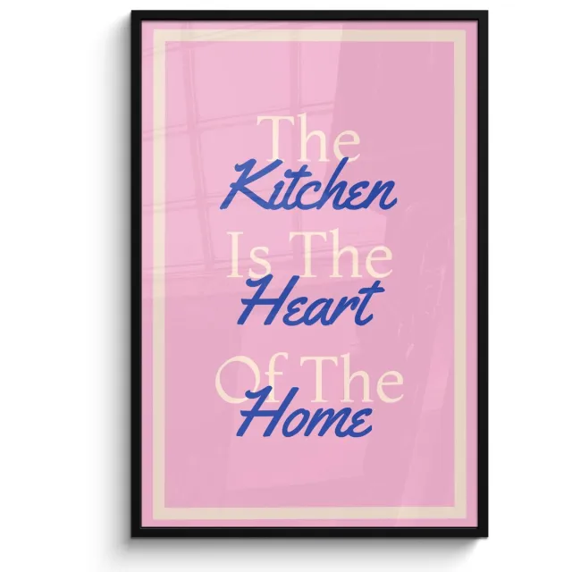 FrameYourWall Poster in lijst - Fotolijst 80x120 cm - Posters - Tekst - Blauw - Keuken - Kader - Posterlijst zwart - Decoratie - Wanddecoratie woonkamer - Muurdecoratie slaapkamer Keuken - Quote
