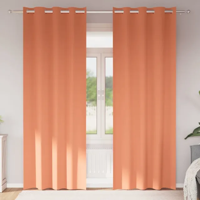vidaXL Zwart-out Gordijnen met Ringen 2 st Terracotta 245 x 140 cm Bruin