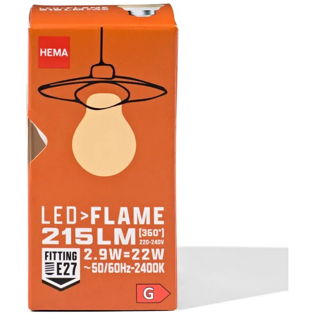 HEMA Led kogel smd flame E27 2.9W 215lm