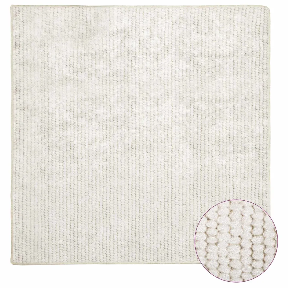 vidaXL Vloerkleed Crèmekleurig 100 x 100 cm 100% Polyester 3 mm