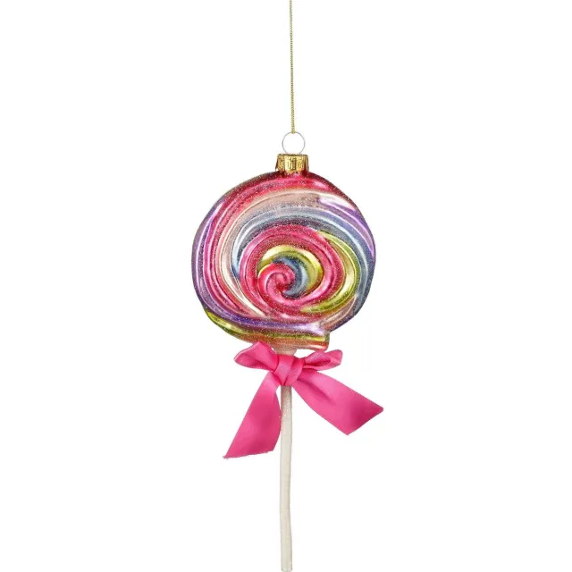 Mica Decorations kerstornament lolly - glas - roze