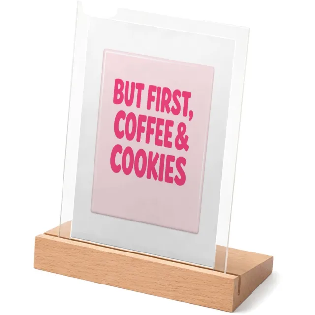 Mr Cadeautjes Glasframe met vaste tekst - design Compacte typografische print met een speels keuken- of koffi | cadeau Wit