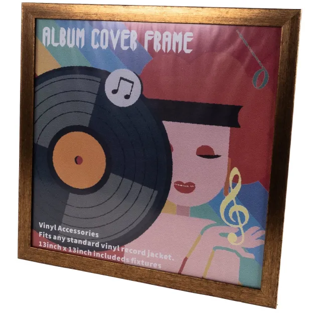 Studio 57 S57-27 Fotolijst Voor 12 Inch Vinylplaat - Bruin Houten Frame - Wanddecoratie - Hoogwaardige Afwerking