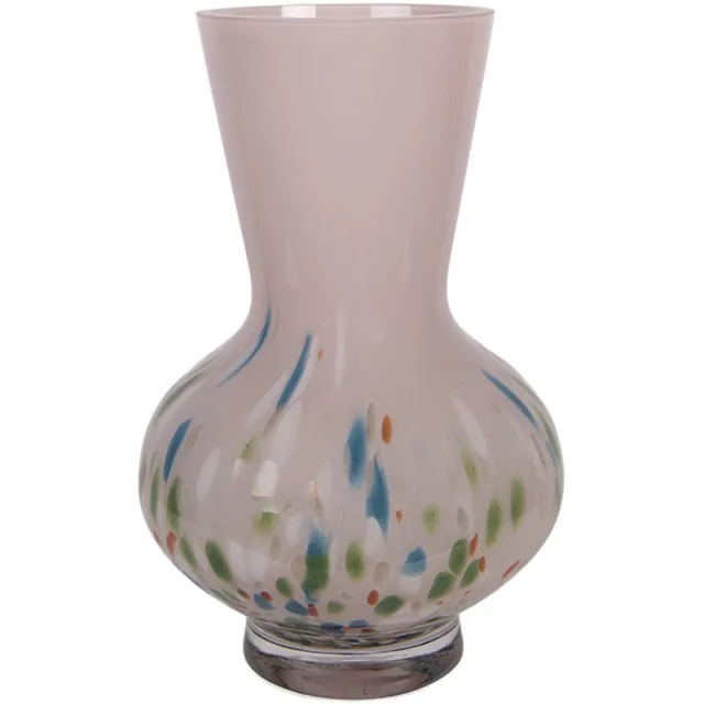 Clayre & Eef Vaas Ø 10x23 cm Roze Glas