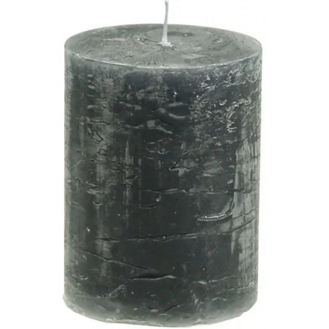Viana Antracietkleurige pilaarkaarsen, 60x100mm, set van 4, decoratieve kaar