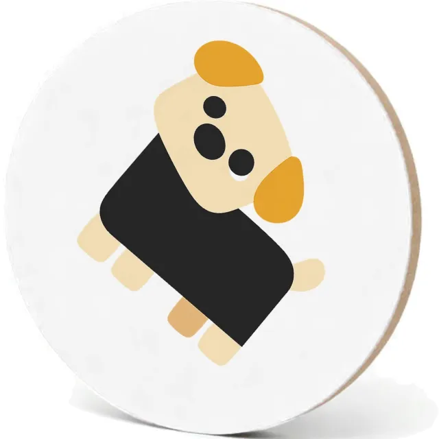 Mr Cadeautjes MDF fotolijst - design Minimalistische hond met eigenwijze blik | cadeau Wit