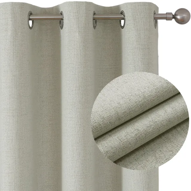 Ibenzoa Volledig Verduisterende Thermogordijnen met Inslagringen voor Optimale Isolatie en Privacy lichtbeige