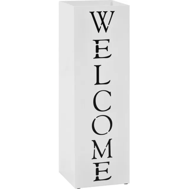 vidaXL Parapluhouder Welcome staal wit