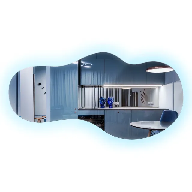 TULUP Spiegel LED - LED Ondersteunde Spiegel - 50 cm x 100 cm - Koel Wit 6500K - LED Lampen Spiegel - Moderne Organische Grote Spiegel LED - Grote Organische Badkamerspiegel LED