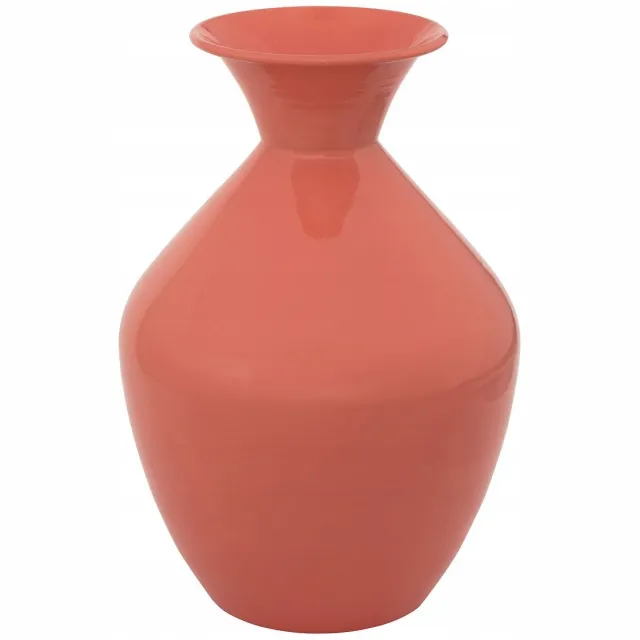 Atmosphera Roze Metalen Vaas Geëmailleerd Ø 25 x 37 cm voor Binnen