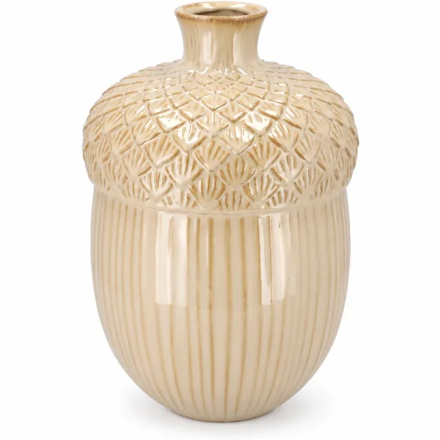 DK design Daan Kromhout - Vaas - Bloemenvaas - Sand - Keramiek - Mika - Eikel - Herfst - 17x26cm