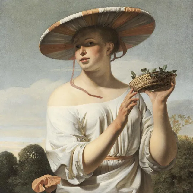 WANDKRAFT Schilderij - Caesar van Everdingen - Collectie ART Facsimile - Dibond wit - 74x74cm Multi