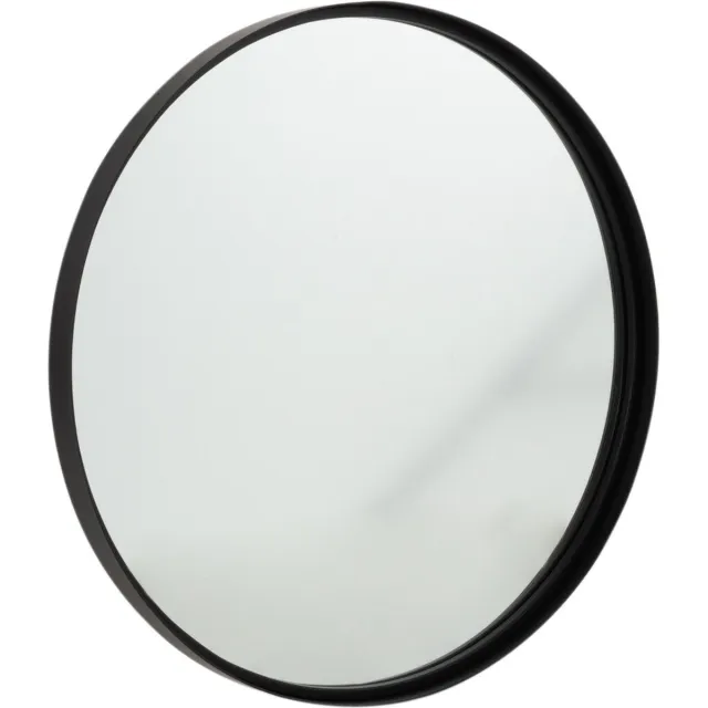 J-Line spiegel Rond Hoge Rand - metaal/glas - zwart - small - Ø 60 cm