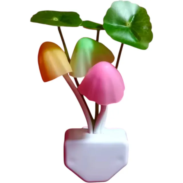 Stone Art Led Nachtlamp - Dag en Nacht sensor - Voor in Stopcontact - Decoratieve Lamp - Paddestoelen - Echte Sfeermaker - Geschenk - Cadeau - 0,5W Wit