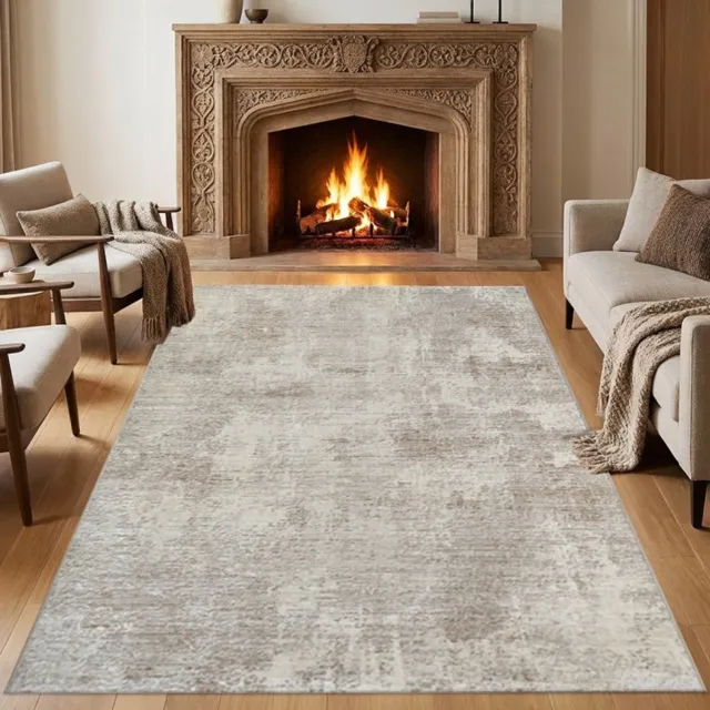 TapisTrend Designer tapijt Beige Modern vloerkleed met een abstract, subtiel gestructureerd en verweerd effect, geschikt voor de woonkamer, slaapkamer