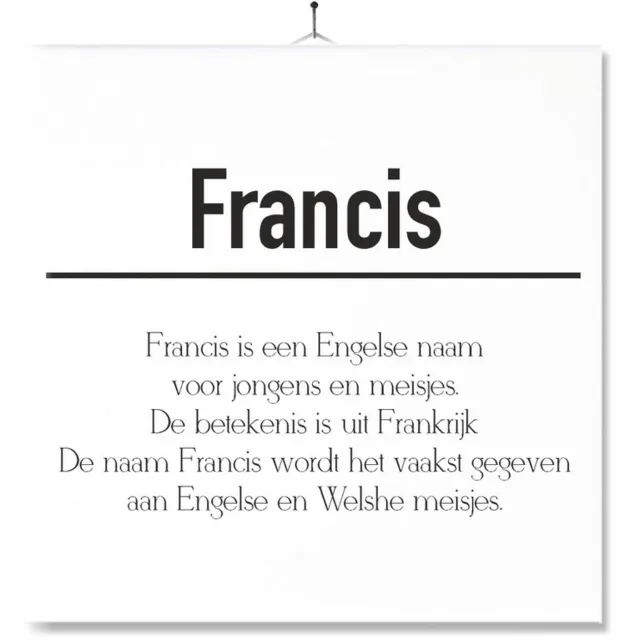 MC Living Tegel Met Opdruk | Betekenis | Kado | Cadeau | Met Naam - Francis Multi-Color