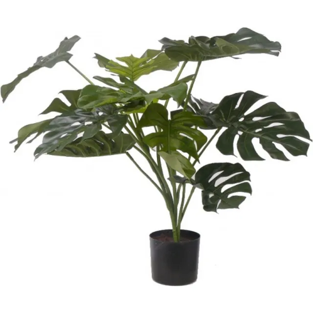 Bellatio Flowers & Plants Groene Monstera kunstplant 85 cm voor binnen - kunstplanten/nepplanten