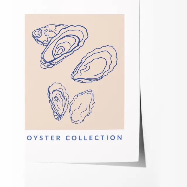 Oyster Collectie Stijlvolle Oyster Collectie Poster - Poster 100x150 cm - Sfeervolle Wanddecoratie voor Woonkamer & Slaapkamer - Premium papier - zonder lijst Multicolor