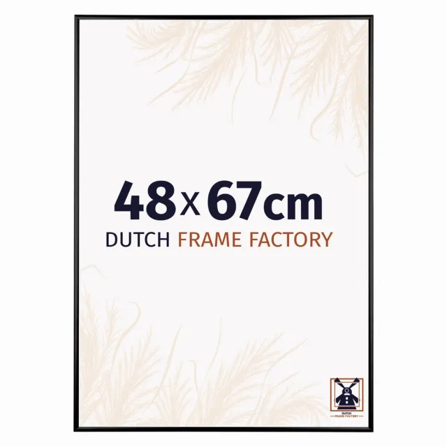 Dutch Frame Factory Fotolijst 48x67 cm - Aluminium - Zwart Hoogglans - Kampen