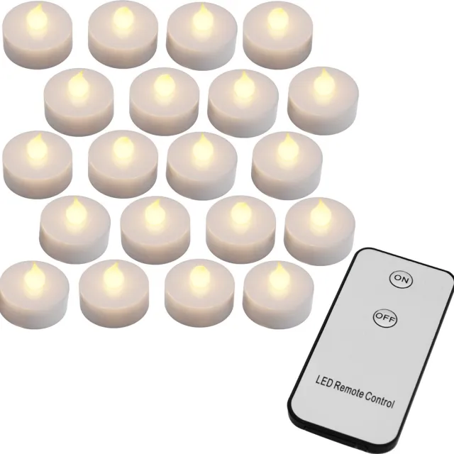 Monzana LED Waxinelichtjes – 20 stuks WarmWit – incl. Afstandsbediening en Batterijen