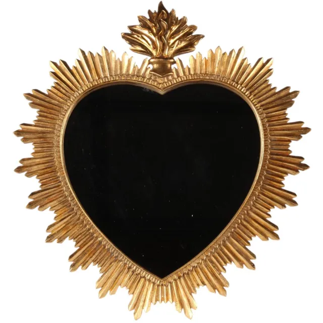 Baroque Spiegel - Wandspiegel Hart 39 cm - Goud - Resin - 39x53.5x2 - Polyresin Gold