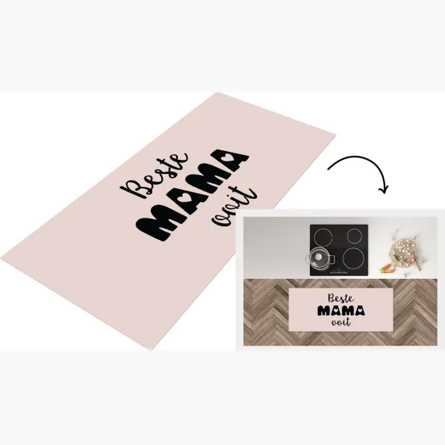 KitchenYeah Keukenloper - Loper keuken - Spreuken - Quotes Beste Mama Ooit - Moederdag - Cadeau - Keukenloper vinyl Multicolor