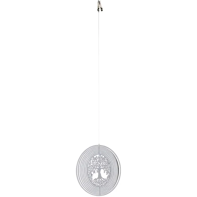 Nature's Melody Cosmo Spinner ca.5”/13cm Tree of Life Boom van leven Zilver