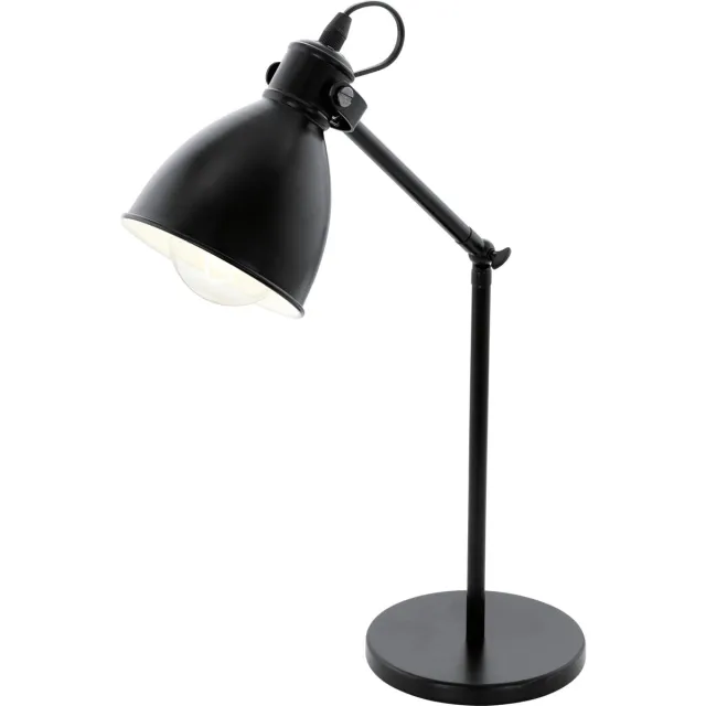 EGLO Priddy Tafellamp - E27 - 42,5 cm - Zwart/Wit